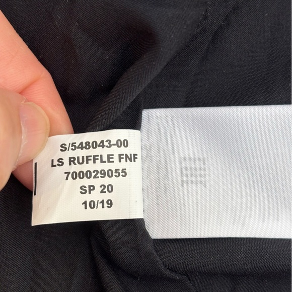 Banana Republic Ruffle Wrap Dress Sheer Chiffon Black Heart Print Size 6 - Picture 12 of 14